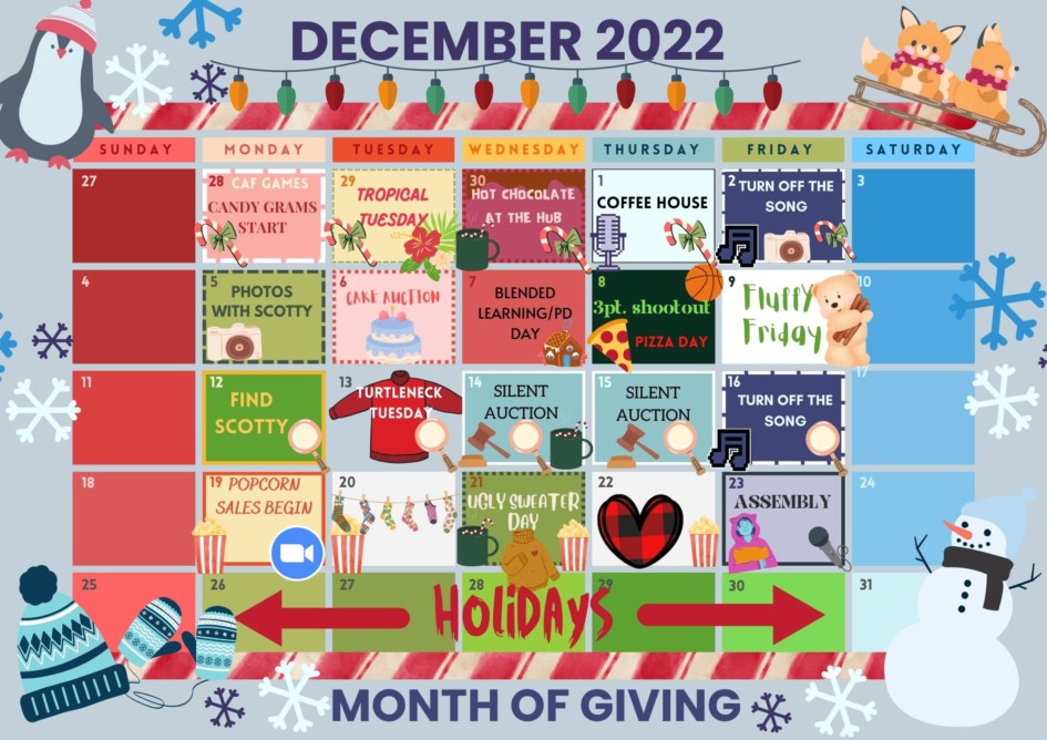 Month of Giving (MoG) Calendar (Cameron Heights Collegiate Institute)
